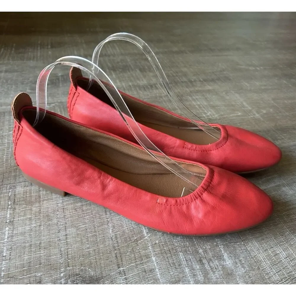 Lucky Brand Caliz Ballet Flats Women’s 9.5 M EU 41 Coral Pink Leather NWOB
